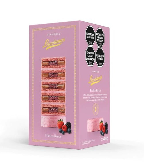 Lucciano’s Belgian White Chocolate Alfajores – Dulce de Leche & Red Berry Heart 6u. 480g/0.99 lb