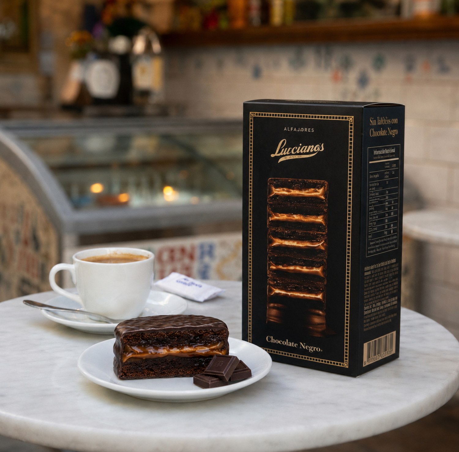 Lucciano's 70% Dark Chocolate Alfajores with Dulce de Leche | 6 Pack (480g / 0.99 lb)
