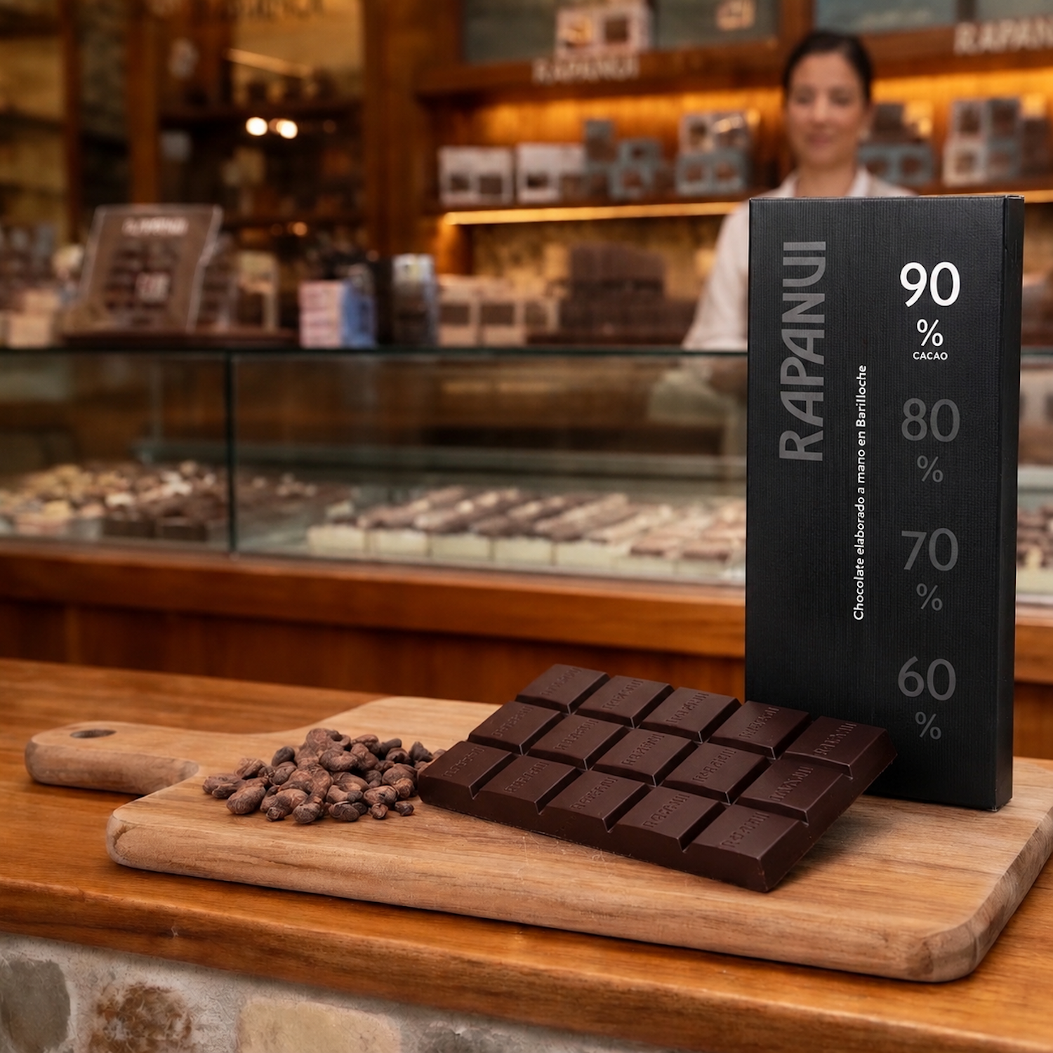 Rapanui Premium Dark Chocolate 90% Cacao Bar 80 g / 2.8 oz