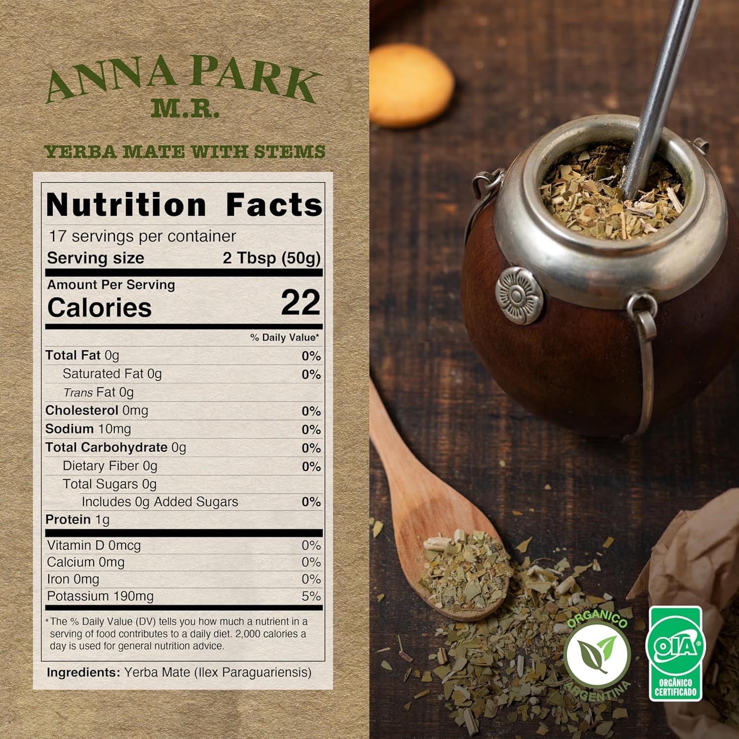 Anna Park Organic Yerba Mate 500g (1.1 lb)
