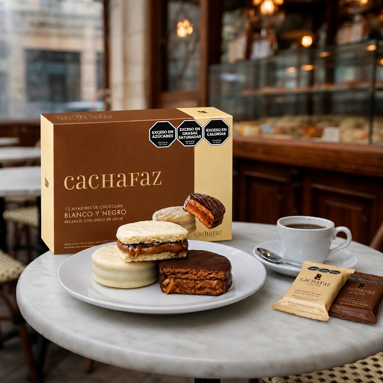Cachafaz Gourmet Alfajores Black &amp; White Chocolate Box | 12 Units (720 g / 25.3 oz)