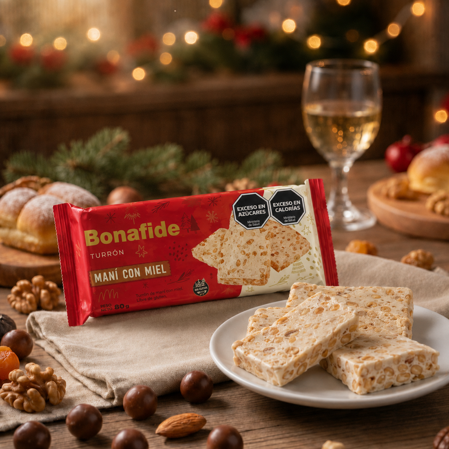 Bonafide Peanut Nougat with Honey 80g | Traditional Argentine Candy Bar
