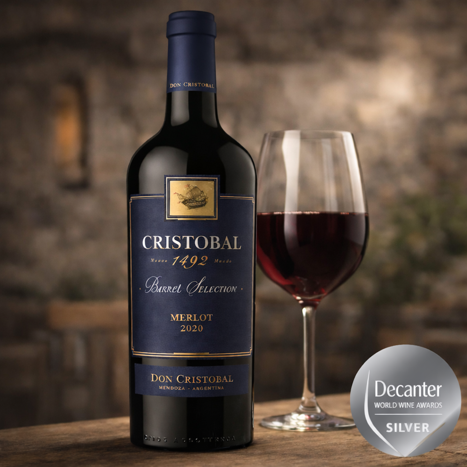 Don Cristóbal 1492 Barrel Selection Merlot – Mendoza Argentine Red Wine| 750 ml ( 6 Bottles )