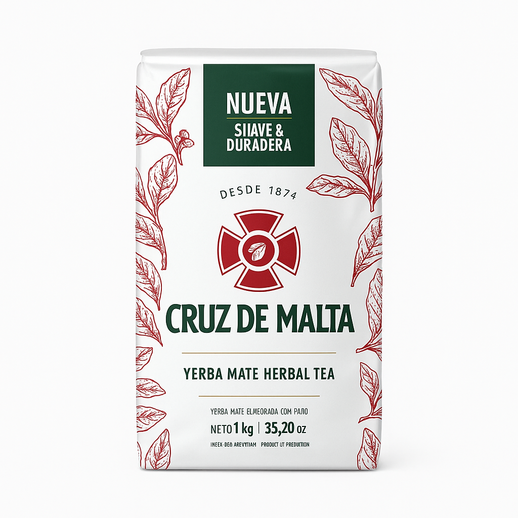 Authentic Yerba Mate Cruz de Malta 1kg / 2.2Lb