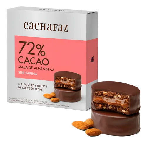 Cachafaz Alfajores 72% Cacao with Almond Flour – Gift Gourmet Box 8u (546 g / 1.2 lb)