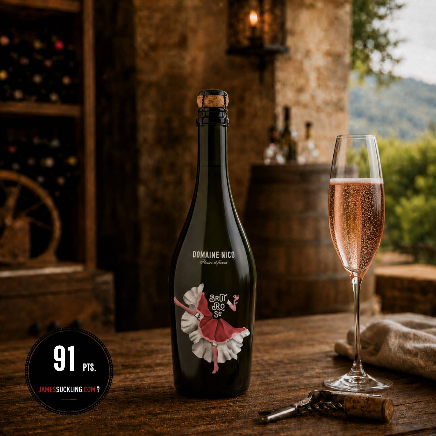 Domaine Nico Brut Rosé Sparkling Wine 750ml | Mendoza, Argentina ( Case of 6 bottles)