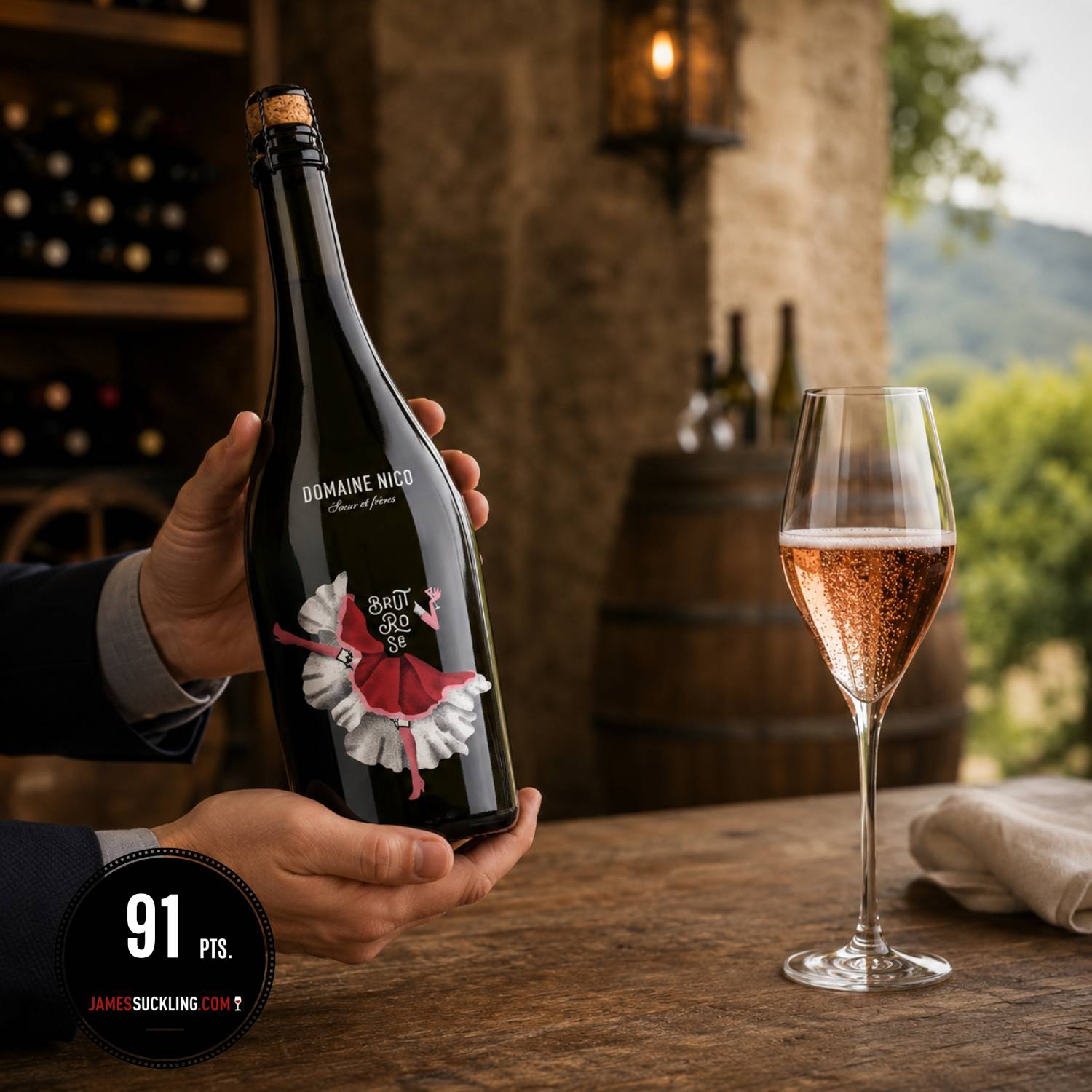 Domaine Nico Brut Rosé Sparkling Wine 750ml | Mendoza, Argentina ( Case of 6 bottles)