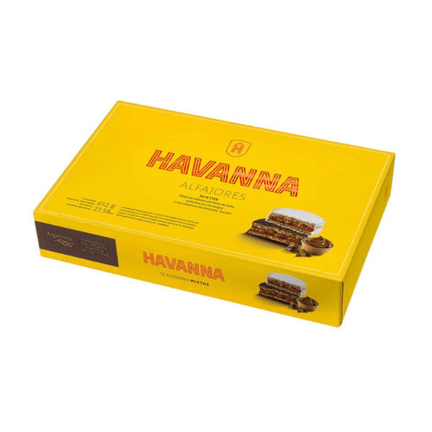 Premium Alfajores Havanna Mix Chocolate and Sugar Coated 12 units 612 g / 21.5 oz