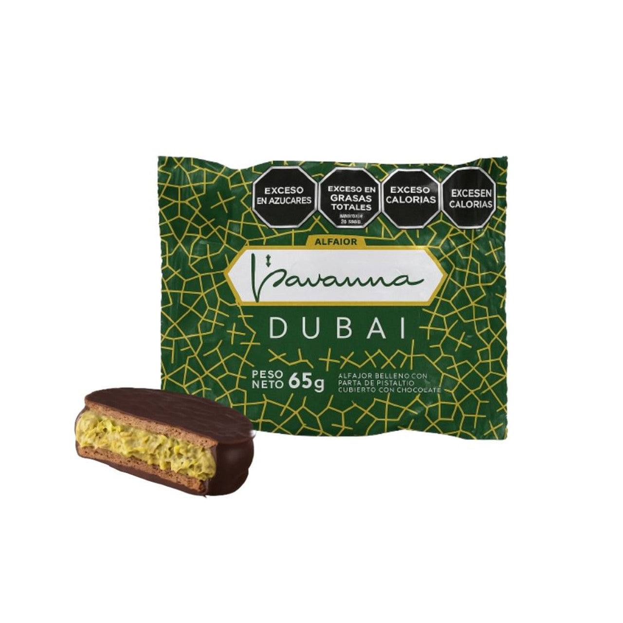 Havanna Dubai Premium Alfajor – Pistachio & Crunchy Kadayif with Milk Chocolate (65 g) | Premium Argentine Treat Worldwide