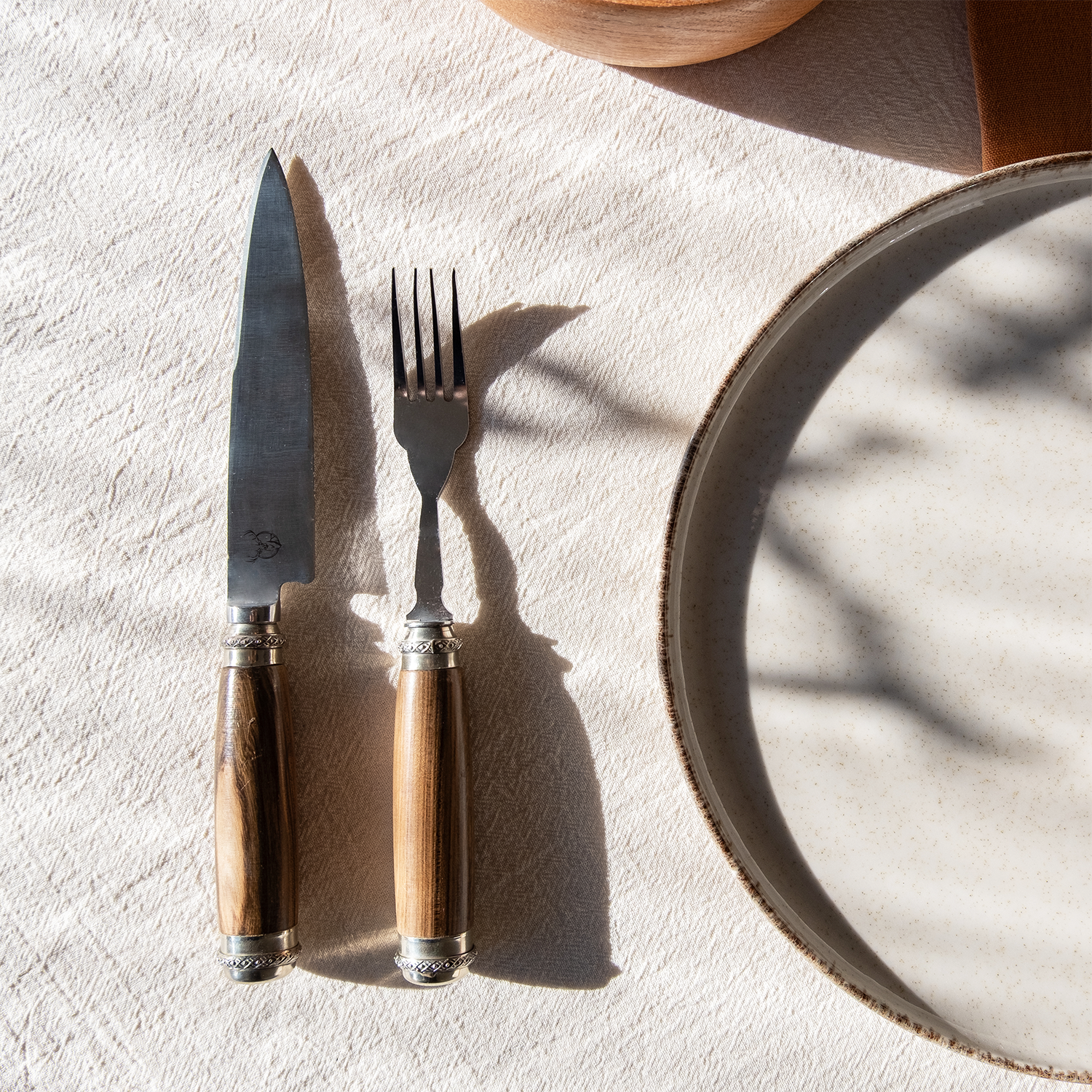 Guayubira Wood Picnic Knife & Fork Set – Argentine Artisan Outdoor Cutlery