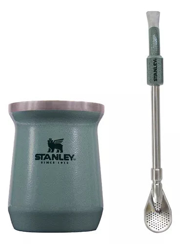 Premium Official Stanley Classic Mate Set - Mate + Spoon Straw - Stainless Steel