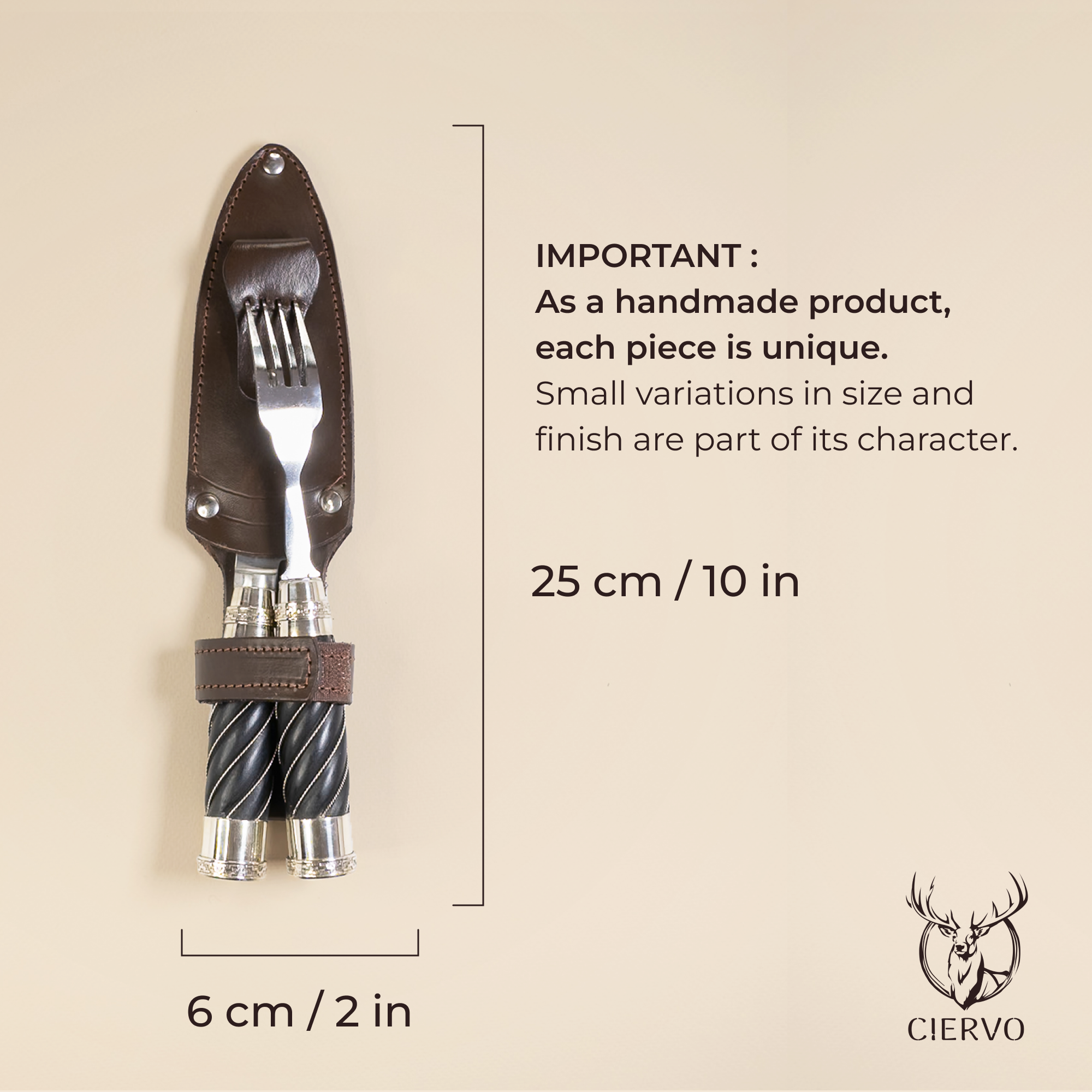 Glossy Black Fluted Wood Picnic Set – Argentine Premium Knife Set