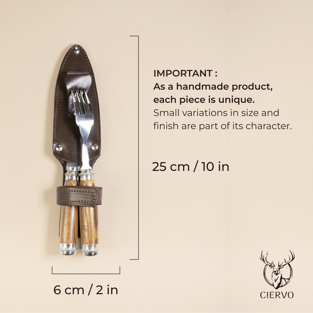 Guayubira Wood Picnic Knife & Fork Set – Argentine Artisan Outdoor Cutlery