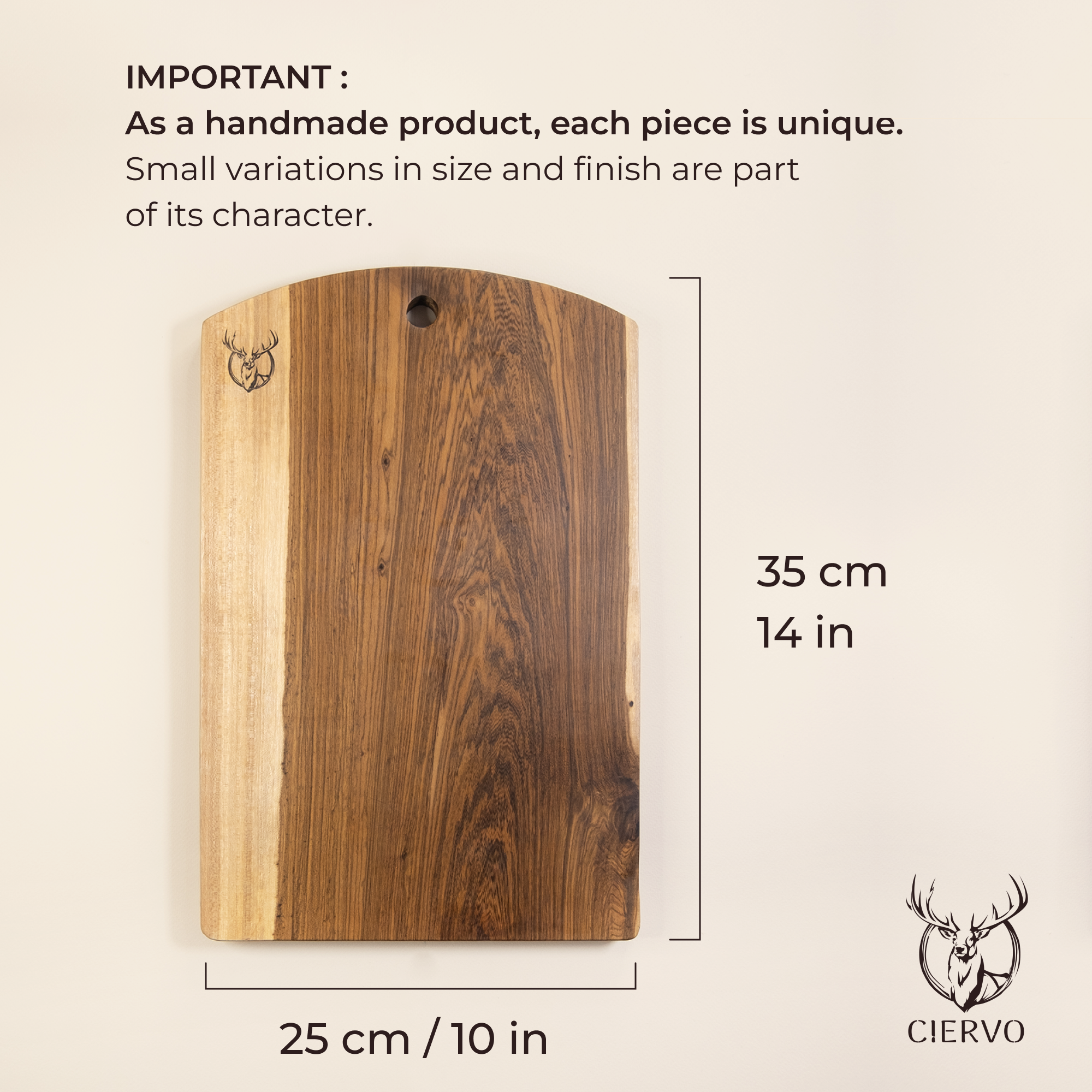 Ciervo Guayubira Kitchen Board – Handcrafted Argentine Hardwood Cutting Board