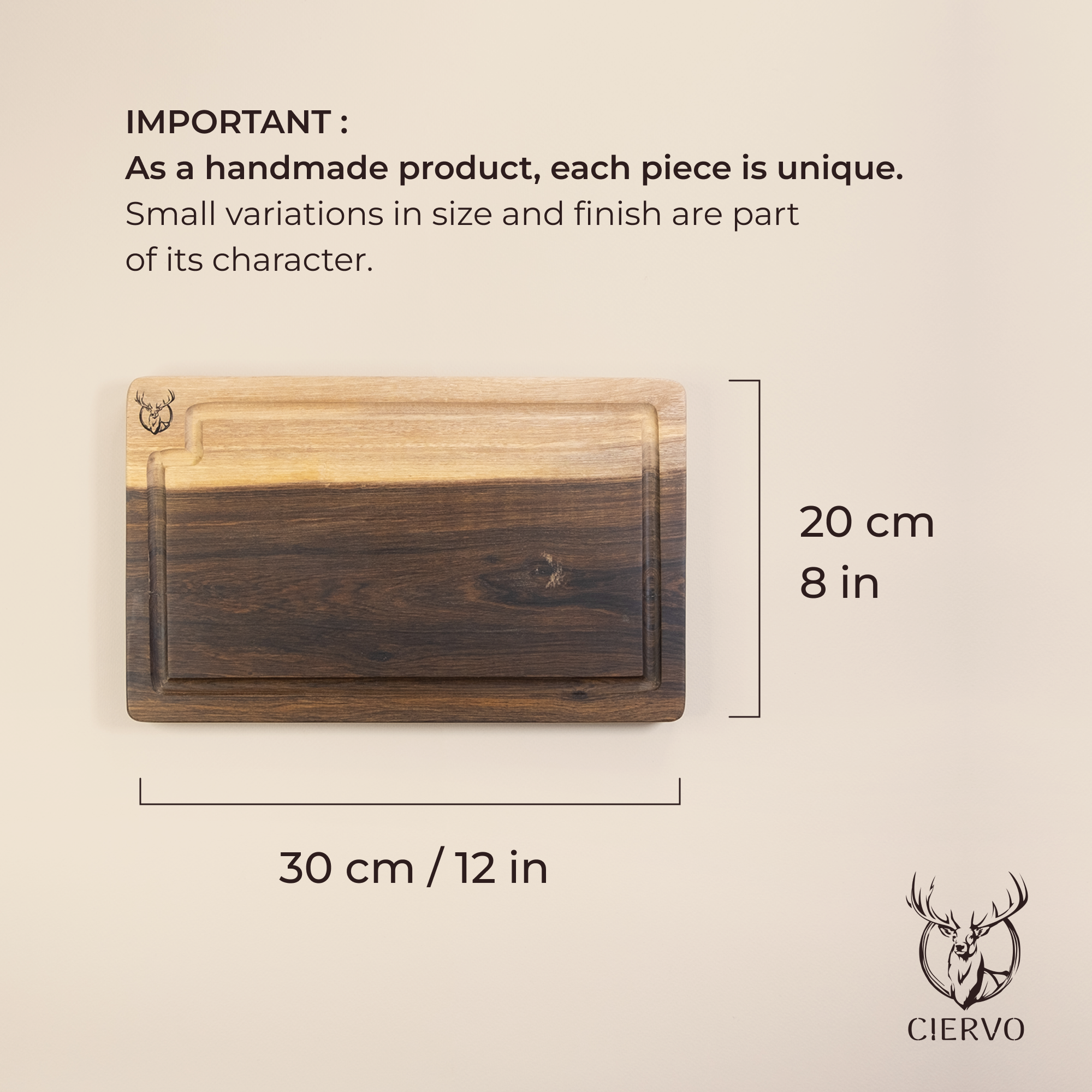 Ciervo Individual BBQ Board – Guayubira Wood Serving Board
