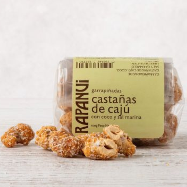 Premium RapaNui Salted Caramel Coated Cashews with Coconut 100 g / 3.5 oz