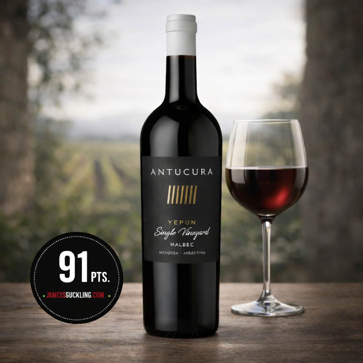 Antucura Single Vineyard Yepun Malbec – Premium Uco Valley Argentine Wine (750ml) ( 6 Bottles )