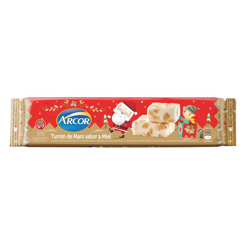Arcor Turrón de Maní Honey Peanut Torrone Classic Christmas Nougat 120g / 4.23 oz