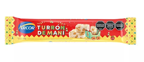 Arcor Peanut Nougat Bar 280 g / 9.9 oz | Traditional Argentine Holiday Candy