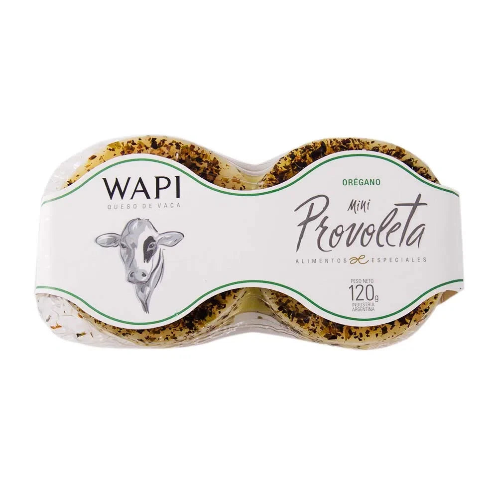 Wapi Mini Provoleta Cheese with Oregano 120g | Argentine Provolone-Style Cheese