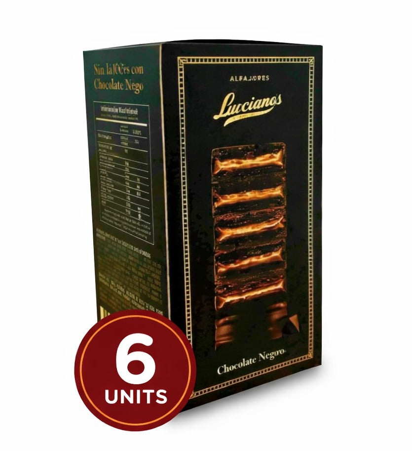Lucciano`s Alfajores of Chocolate 70% Cacao With Dulce de Leche x 6 Unit. 480g/0.99lb