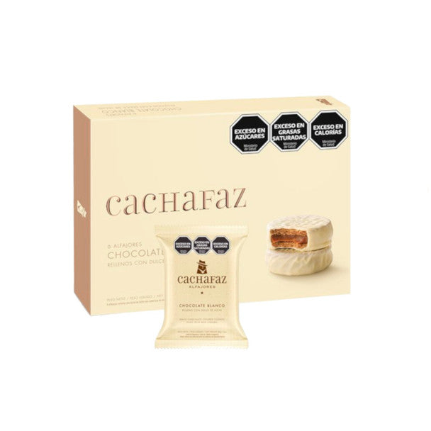 Premium Alfajor Cachafaz White Chocolate with Dulce de Leche 6 units 360 g / 12.6 oz