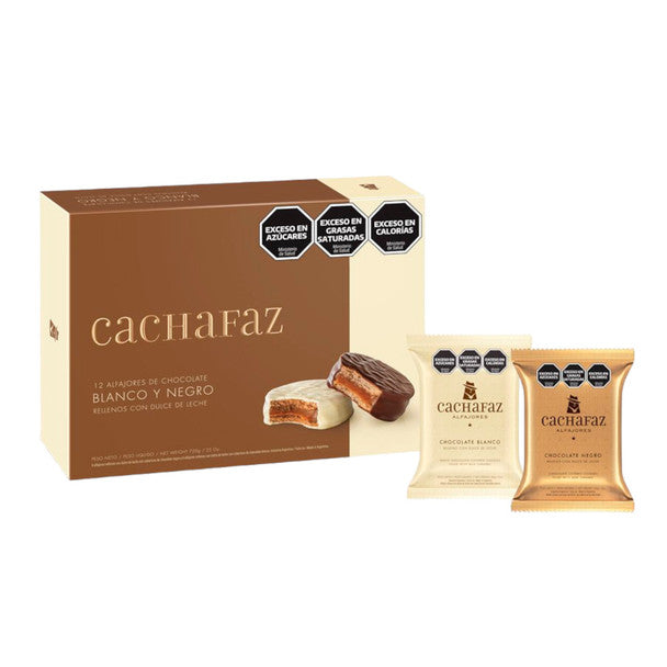 Cachafaz Gourmet Alfajores Black &amp; White Chocolate Box | 12 Units (720 g / 25.3 oz)
