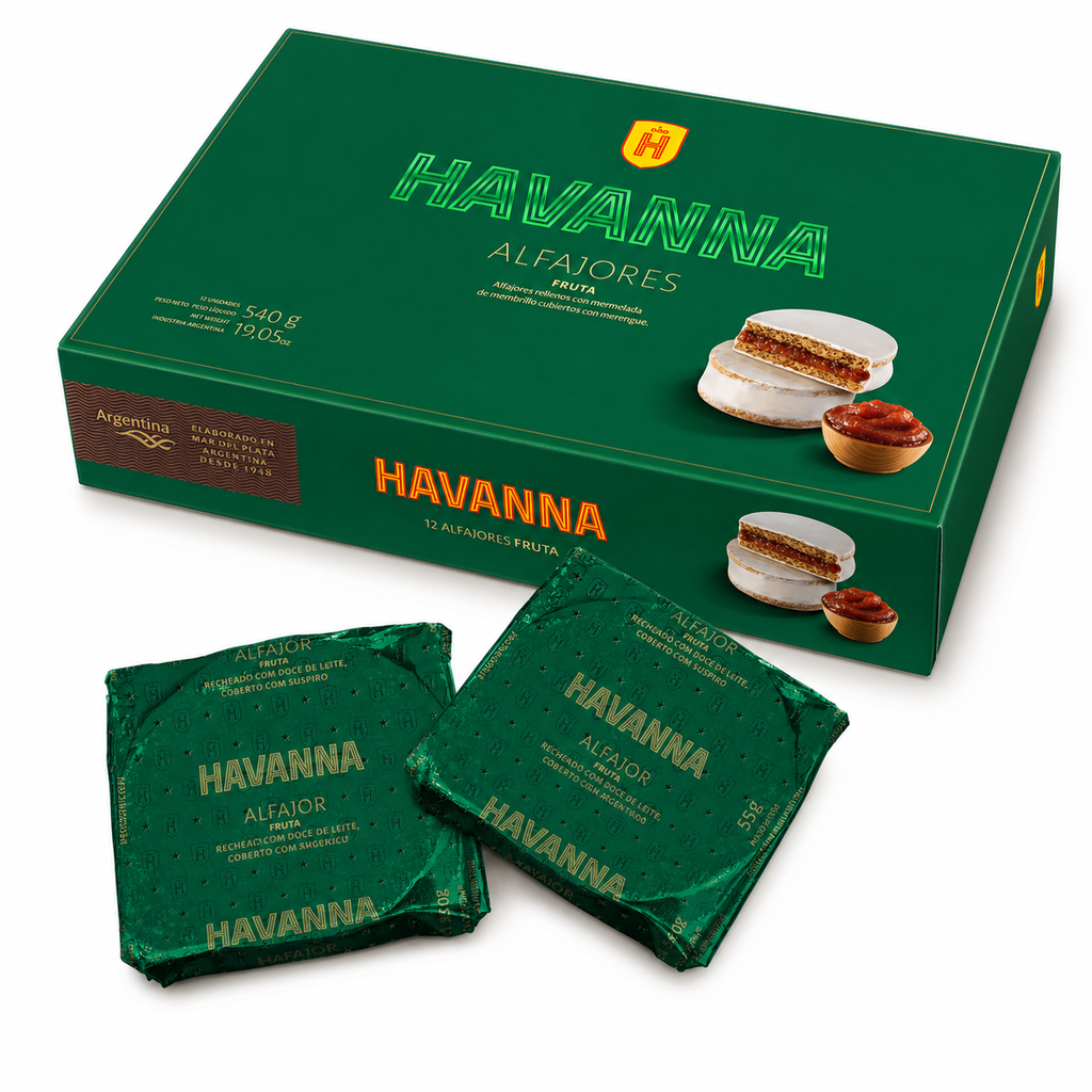 Premium Alfajor Havanna White Chocolate with Nuts and Dulce de Leche 12 units 612 g / 21.5 oz