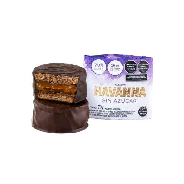 Havanna Sugar-Free Premium Alfajores with Sunflower Seeds, Diet Dulce de Leche, Gluten-Free, 630 g / 22.22 oz (box of 9)