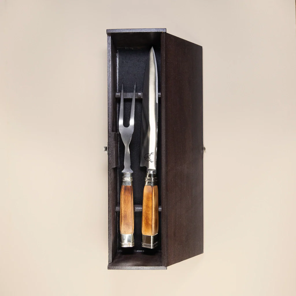 Ciervo Quina Wood Carving Set – Argentine Artisan BBQ Knife & Fork