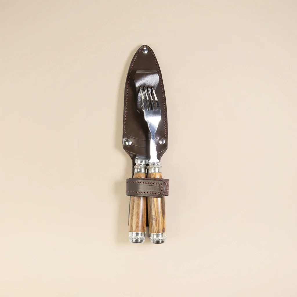 Guayubira Wood Picnic Knife & Fork Set – Argentine Artisan Outdoor Cutlery