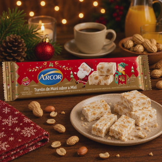 Arcor Turrón de Maní Honey Peanut Torrone Classic Christmas Nougat 120g / 4.23 oz