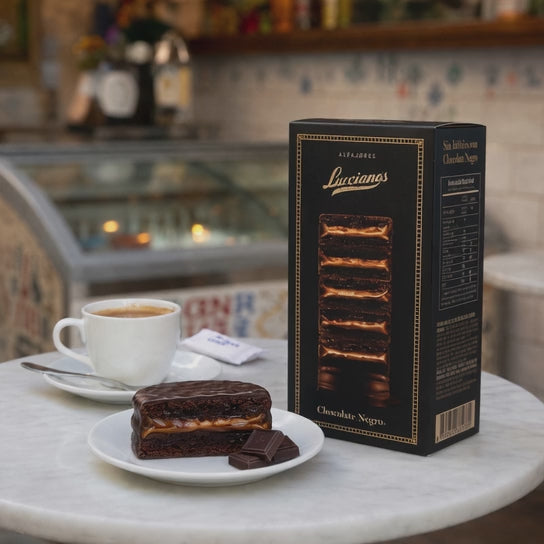 Lucciano's 70% Dark Chocolate Alfajores with Dulce de Leche | 6 Pack (480g / 0.99 lb)