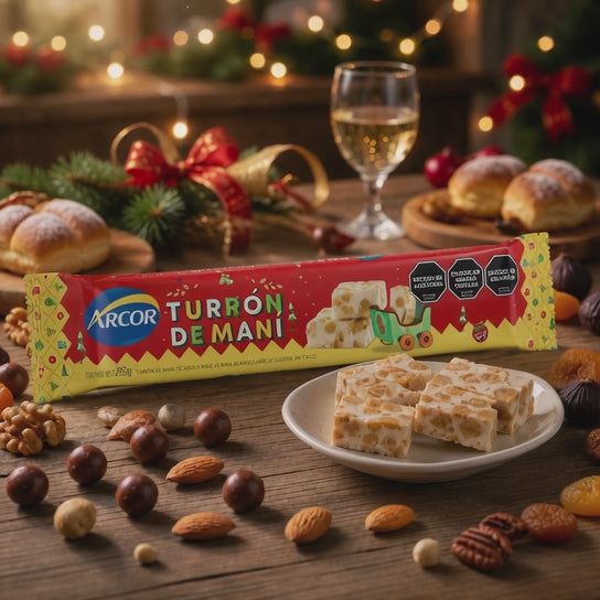 Arcor Peanut Nougat Bar 280 g / 9.9 oz | Traditional Argentine Holiday Candy